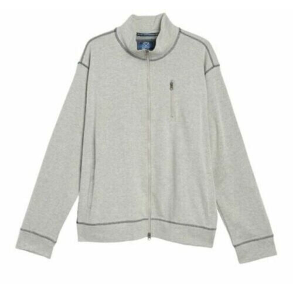 Vintage 1946 Mens Full Zip Ribbed Long Sleeve Pullover Oatmeal Small MSRP $69.50